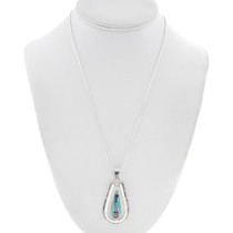 Turquoise Inlay Kachina Pendant with Chain 43540