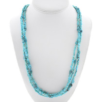 Three Strand Natural Turquoise Nugget Necklace 0411