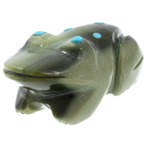 Zuni Hand Carved Serpentine Frog Fetish 43617