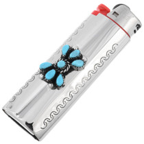 Authentic Navajo Turquoise Lighter Case Cover Artist Christopher Begay Signed 27612