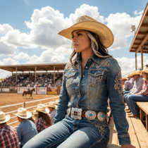Sterling Kingman Turquoise Concho Belt 40920