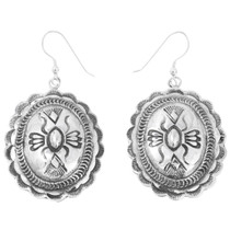 Navajo Concho Sterling Silver Earrings 43701