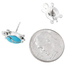 Zuni Inlay Sterling Silver Petite Turtle Earrings 43771