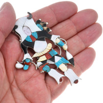 Turquoise Tile Inlay Buffalo Kachina Pendant Brooch Pin 43830