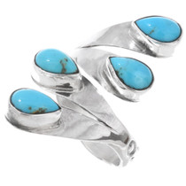 Navajo Sterling Silver Turquoise Bypass Ring 43852