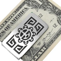 Sunface Symbol Navajo Silver Money Clip 43916