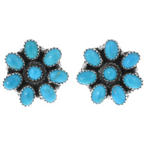 Navajo Sterling Silver Turquoise Earrings 43931