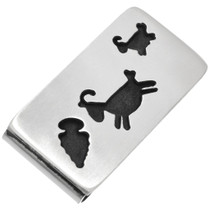 Native American Petroglyph Silver Money Clip 43978