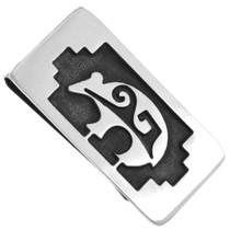 Navajo Walking Bear Silver Money Clip 43996