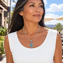 Real Turquoise Sterling Silver Pendant 44179