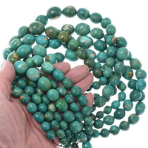 Smooth Nugget Oval Blue Green Turquoise Bead Strand 37862