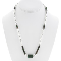 Sterling Silver Green Turquoise Necklace 44189