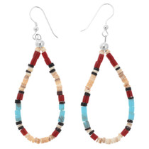 Navajo Beaded Turquoise Heishi Earrings 44232