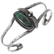 Sterling Silver Old Pawn Style Abalone Bracelet 44249