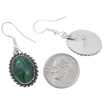 Sterling Silver Malachite French Hook Earrings 44307