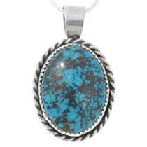 Navajo Sterling Silver Turquoise Pendant 44308
