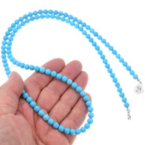 Single Strand Blue Turquoise Necklace Navajo Artist Lula Begay 44367