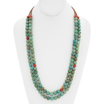 Green Turquoise Beaded Santo Domingo Necklace 44415