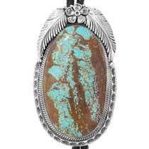 Sterling Silver Navajo Number 8 Turquoise Bolo Tie 44446