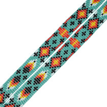 Turquoise Geometric Pattern Neck Lanyard for ID Badge 44466