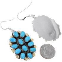 Navajo Turquoise French Hook Dangle Earrings 44484