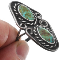 Vintage Turquoise Navajo Sterling Silver Ring 1324