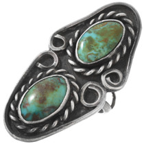 Vintage Turquoise Navajo Sterling Silver Ring 1324