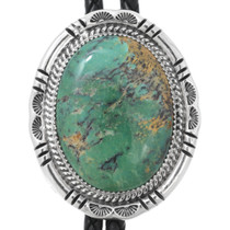 Sterling Silver Green Turquoise Bolo Tie 44601