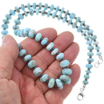 Natural Larimar Beaded Navajo Necklace 44603