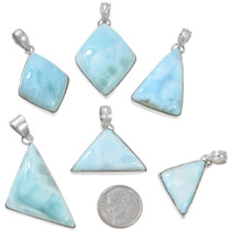 Real Larimar Pendants Sterling Silver Close Out 44638