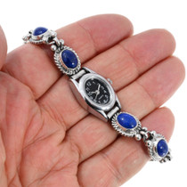 Navajo Ladies Tennis Bracelet Style Lapis Watch 44674