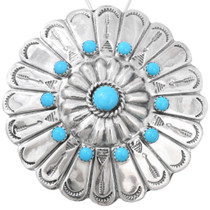 Sterling Silver Navajo Sleeping Beauty Turquoise Pendant 44682