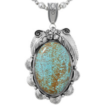 Sterling Silver Spiderweb Number 8 Turquoise Pendant 44687