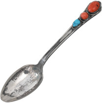 Red Coral Sterling Silver Navajo Ed Kee Spoon 44695