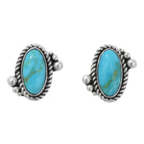 Navajo Sterling Silver Turquoise Post Earrings 44705