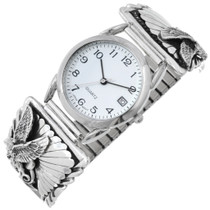 Native American Sterling Silver Eagle Mens Watch 44711