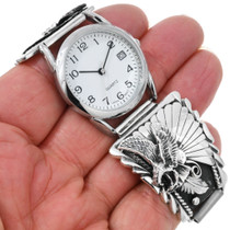 Navajo Eagle Design Sterling Silver Watch 44711