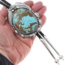 Sterling Silver Bolo Tie Massive Number Eight Turquoise Stone 44750