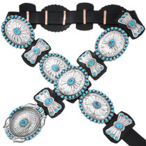 Sterling Silver Sleeping Beauty Turquoise Concho Belt 44769