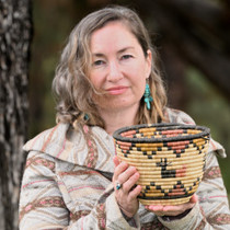 Hopi Made Coiled Animal Deer Thunder Cloud Pattern Storage Basket 44900