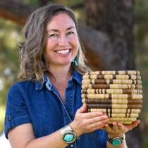 Hand Woven Hopi Figural Storage Basket 44918