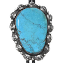 Large Vintage Turquoise Sterling Silver Bolo Tie 44934