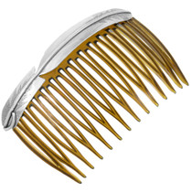 Sterling Silver Feather Hair Barrette 44971