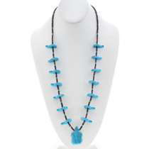 Turquoise Turtle Fetish Heishi Necklace 45043