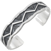 Mens Navajo Heavy Weight Sterling Silver Cuff Bracelet 46037