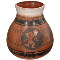 Hand Etched Navajo Kokopelli Pottery 46055