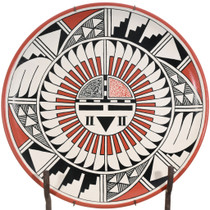 Hand Painted Sunface Design Vintage Hopi Plate Exquisite Detail 46053