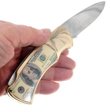 Stainless Steel Pocket Knife $100 Dollar Handle 46076