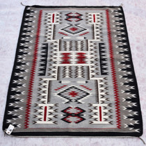 Large Hand Woven Wool Storm Pattern Navajo Rug 46141