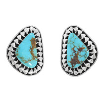 Navajo Sterling Silver Turquoise Earrings 46215